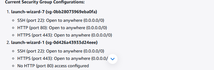 chat panel showing a query about EC2 security group rules